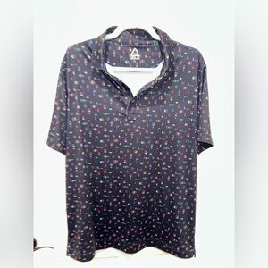 Deolax Men’s Golf Polo Large Shirt Navy‎